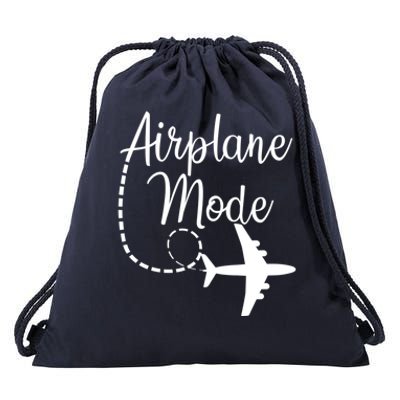 Airplane Mode Traveling Vacation Funny Gift For Traveler Adventure Gift Drawstring Bag