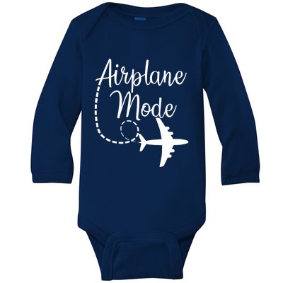 Airplane Mode Traveling Vacation Funny Gift For Traveler Adventure Gift Baby Long Sleeve Bodysuit