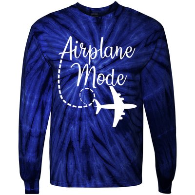 Airplane Mode Traveling Vacation Funny Gift For Traveler Adventure Gift Tie-Dye Long Sleeve Shirt