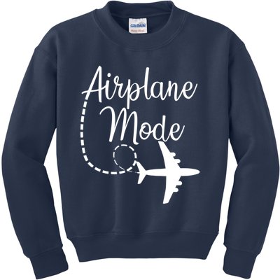 Airplane Mode Traveling Vacation Funny Gift For Traveler Adventure Gift Kids Sweatshirt