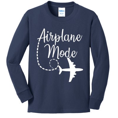 Airplane Mode Traveling Vacation Funny Gift For Traveler Adventure Gift Kids Long Sleeve Shirt