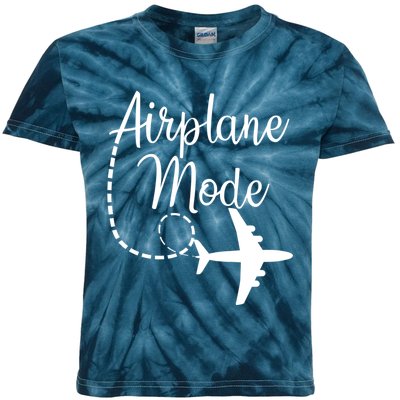 Airplane Mode Traveling Vacation Funny Gift For Traveler Adventure Gift Kids Tie-Dye T-Shirt