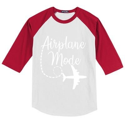 Airplane Mode Traveling Vacation Funny Gift For Traveler Adventure Gift Kids Colorblock Raglan Jersey