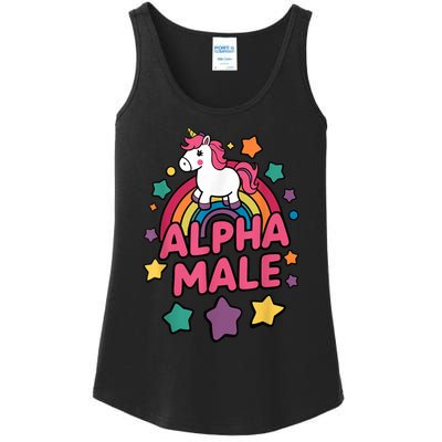 Alpha Male Unicorn Funny Embarrassing Joke Ironic Ladies Essential Tank