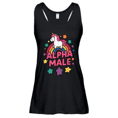 Alpha Male Unicorn Funny Embarrassing Joke Ironic Ladies Essential Flowy Tank