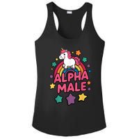 Alpha Male Unicorn Funny Embarrassing Joke Ironic Ladies PosiCharge Competitor Racerback Tank