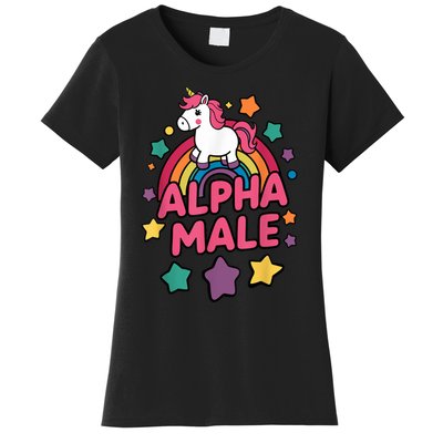 Alpha Male Unicorn Funny Embarrassing Joke Ironic Women's T-Shirt