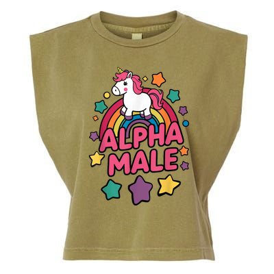 Alpha Male Unicorn Funny Embarrassing Joke Ironic Garment-Dyed Women's Muscle Tee