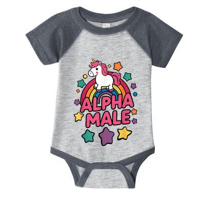 Alpha Male Unicorn Funny Embarrassing Joke Ironic Infant Baby Jersey Bodysuit