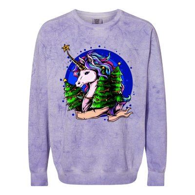 A Magical Unicorn Christmas Colorblast Crewneck Sweatshirt