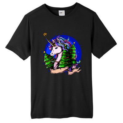 A Magical Unicorn Christmas Tall Fusion ChromaSoft Performance T-Shirt