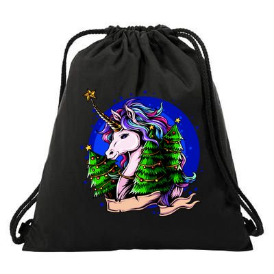 A Magical Unicorn Christmas Drawstring Bag
