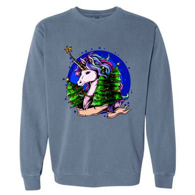 A Magical Unicorn Christmas Garment-Dyed Sweatshirt