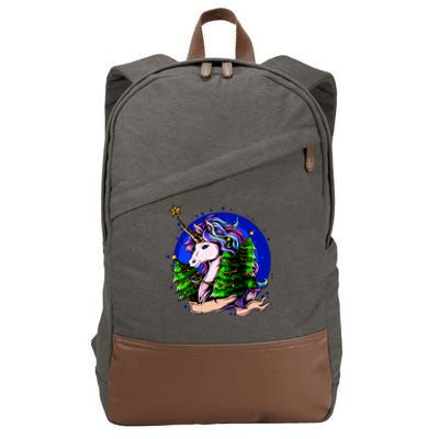 A Magical Unicorn Christmas Cotton Canvas Backpack