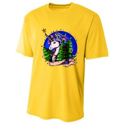 A Magical Unicorn Christmas Youth Performance Sprint T-Shirt