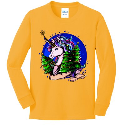 A Magical Unicorn Christmas Kids Long Sleeve Shirt