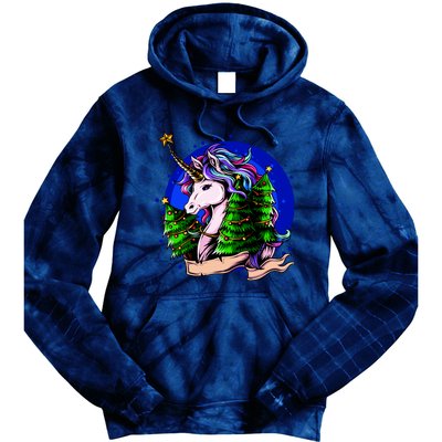 A Magical Unicorn Christmas Tie Dye Hoodie