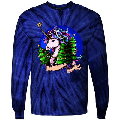 A Magical Unicorn Christmas Tie-Dye Long Sleeve Shirt