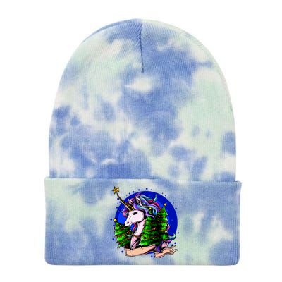 A Magical Unicorn Christmas Tie Dye 12in Knit Beanie