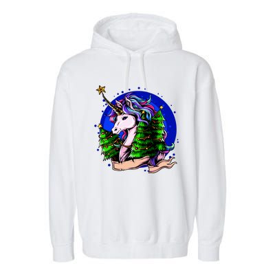 A Magical Unicorn Christmas Garment-Dyed Fleece Hoodie