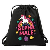 Alpha Male Unicorn Funny Embarrassing Joke Ironic Drawstring Bag
