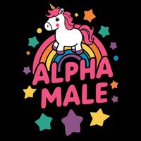 Alpha Male Unicorn Funny Embarrassing Joke Ironic Drawstring Bag
