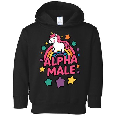Alpha Male Unicorn Funny Embarrassing Joke Ironic Toddler Hoodie