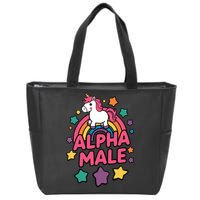 Alpha Male Unicorn Funny Embarrassing Joke Ironic Zip Tote Bag