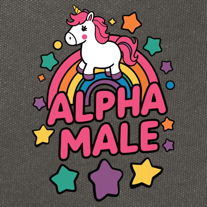 Alpha Male Unicorn Funny Embarrassing Joke Ironic Cotton Canvas Backpack