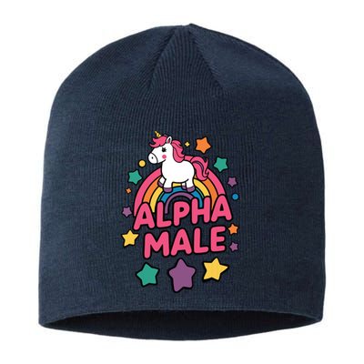 Alpha Male Unicorn Funny Embarrassing Joke Ironic Sustainable Beanie