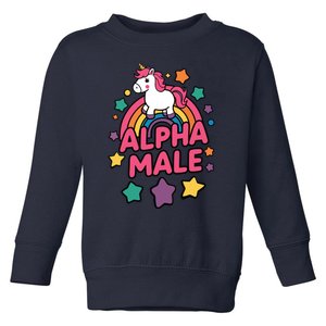 Alpha Male Unicorn Funny Embarrassing Joke Ironic Toddler Sweatshirt