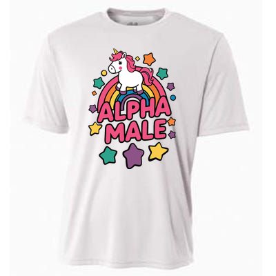 Alpha Male Unicorn Funny Embarrassing Joke Ironic Cooling Performance Crew T-Shirt