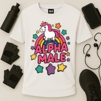 Alpha Male Unicorn Funny Embarrassing Joke Ironic Performance Shirt