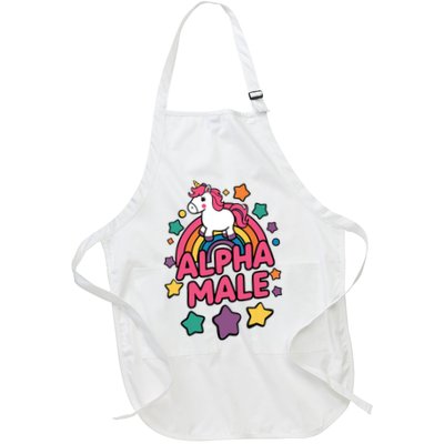 Alpha Male Unicorn Funny Embarrassing Joke Ironic Full-Length Apron With Pockets