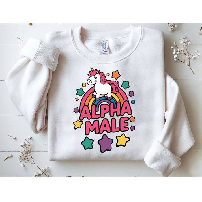 Alpha Male Unicorn Funny Embarrassing Joke Ironic Sweatshirt