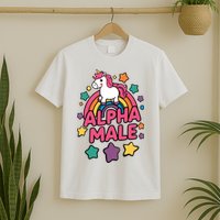 Alpha Male Unicorn Funny Embarrassing Joke Ironic T-Shirt