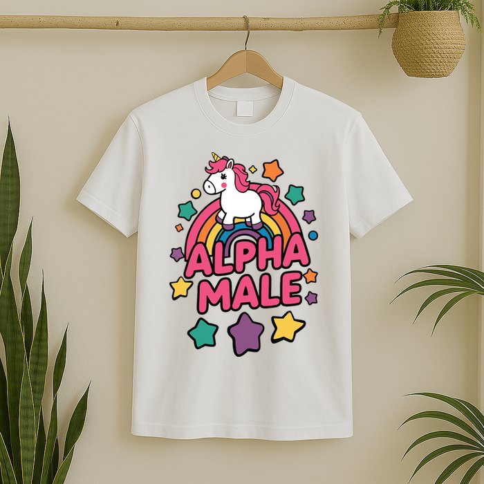 Alpha Male Unicorn Funny Embarrassing Joke Ironic T-Shirt