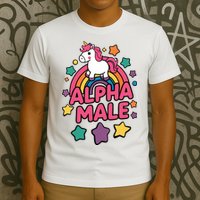 Alpha Male Unicorn Funny Embarrassing Joke Ironic T-Shirt