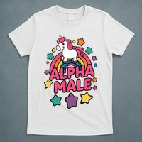 Alpha Male Unicorn Funny Embarrassing Joke Ironic T-Shirt