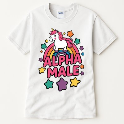 Alpha Male Unicorn Funny Embarrassing Joke Ironic Tall T-Shirt