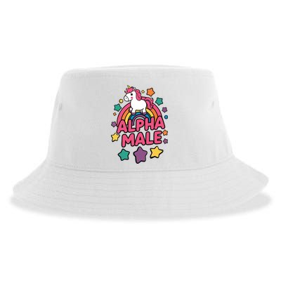 Alpha Male Unicorn Funny Embarrassing Joke Ironic Sustainable Bucket Hat