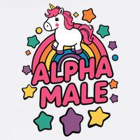 Alpha Male Unicorn Funny Embarrassing Joke Ironic Button