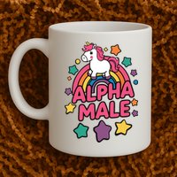 Alpha Male Unicorn Funny Embarrassing Joke Ironic Mug