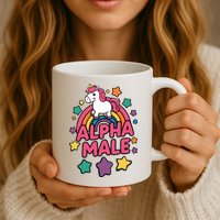 Alpha Male Unicorn Funny Embarrassing Joke Ironic Mug