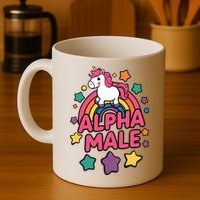 Alpha Male Unicorn Funny Embarrassing Joke Ironic Mug