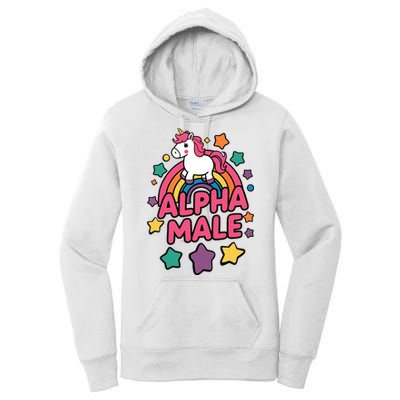 Alpha Male Unicorn Funny Embarrassing Joke Ironic Women's Pullover Hoodie