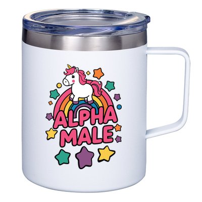 Alpha Male Unicorn Funny Embarrassing Joke Ironic 12oz Stainless Steel Coffee Mug