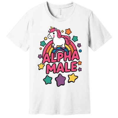 Alpha Male Unicorn Funny Embarrassing Joke Ironic Premium T-Shirt