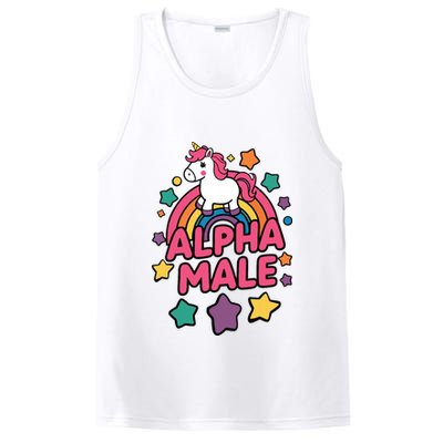 Alpha Male Unicorn Funny Embarrassing Joke Ironic PosiCharge Competitor Tank