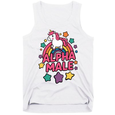 Alpha Male Unicorn Funny Embarrassing Joke Ironic Tank Top